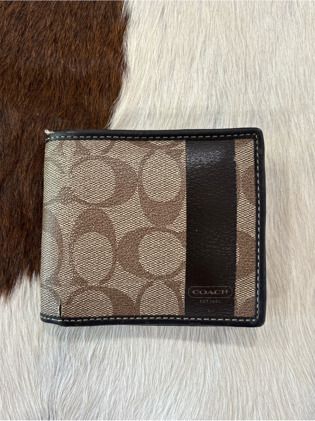 Coach Heritage Bifold Wallet Signature Men’s Brown